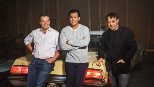 Bruce Campbell, Sam Raimi em Evil Dead