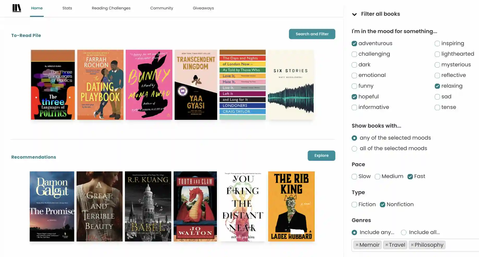 Aplicativo para leitores: The StoryGraph