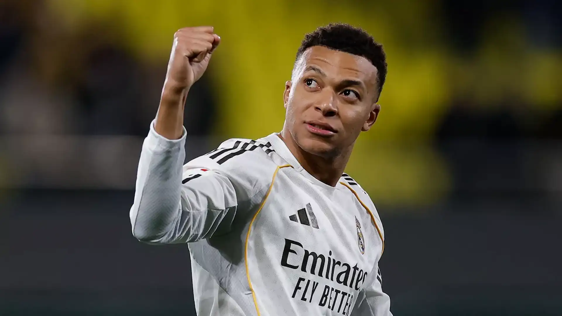 Kylian Mbappe comemorando gol Real Madrid